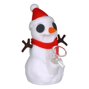 Snappy Snowman Silicone Water Pipe w Glass Bowl - 5.25" / 14mm F