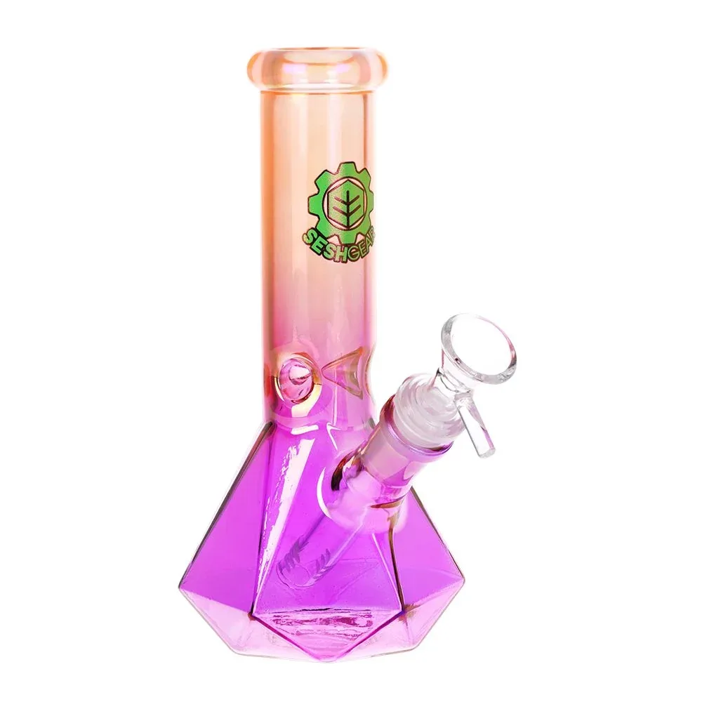 SeshGear Diamond Base Beaker Ombre Glass Water Pipe | 7.75" | 14mm F - Image 2