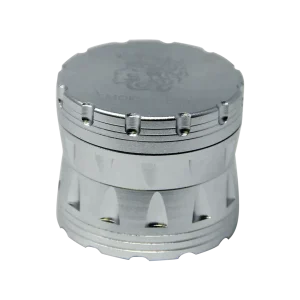 Smoking Leo 4 Piece Aluminum Herb Grinder 55mm Silver Large