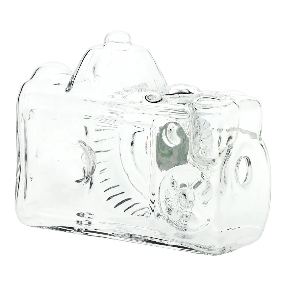 SeshGear Old School Camera Glass Hand Pipe - 3.75" / Clear - Image 2