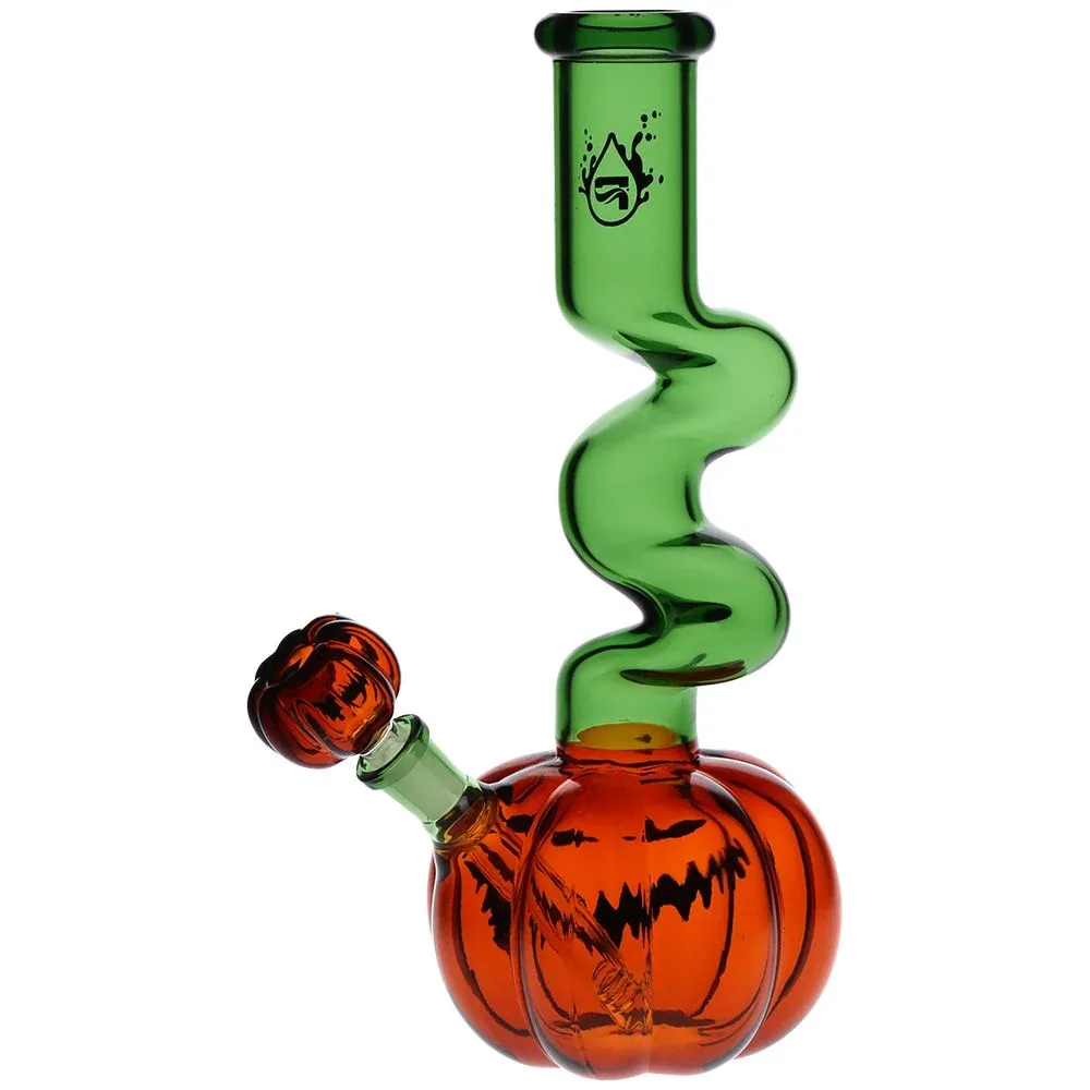 Pulsar Twisty And Wicked Jack-O-Lantern Glass Water Pipe - 11" / 14mm F - Image 2