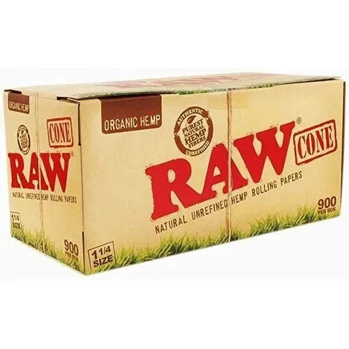 Raw Organic Cones 1 1/4" (1.25") 900ct - Bulk Pack