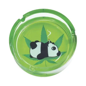 Toking Panda Leaf Glass Ashtray