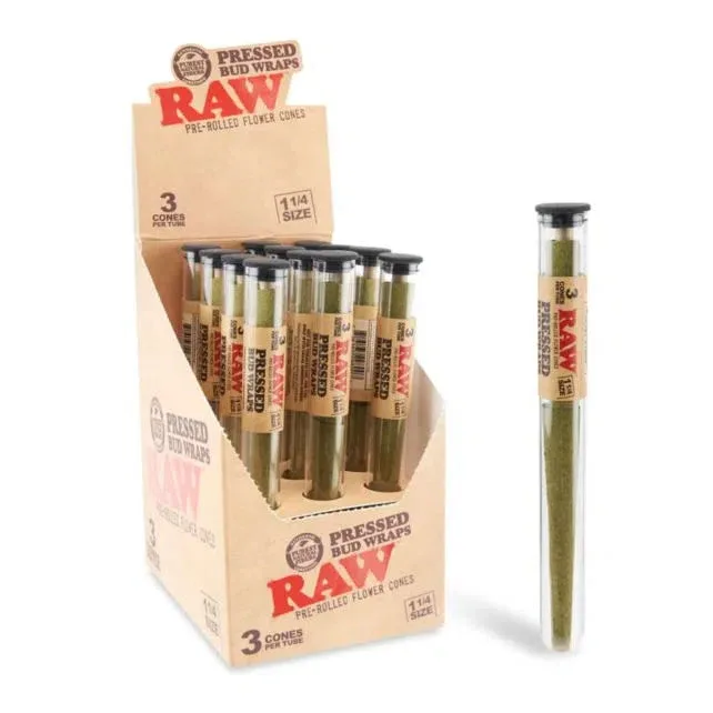 RAW Pressed Bud Wrap Cone - Full Box