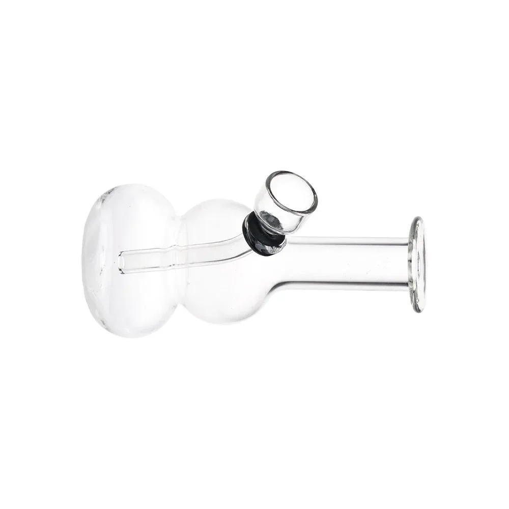 Itty Bitty Double Bubble Glass Water Pipe - 4.75" / Clear - Image 2