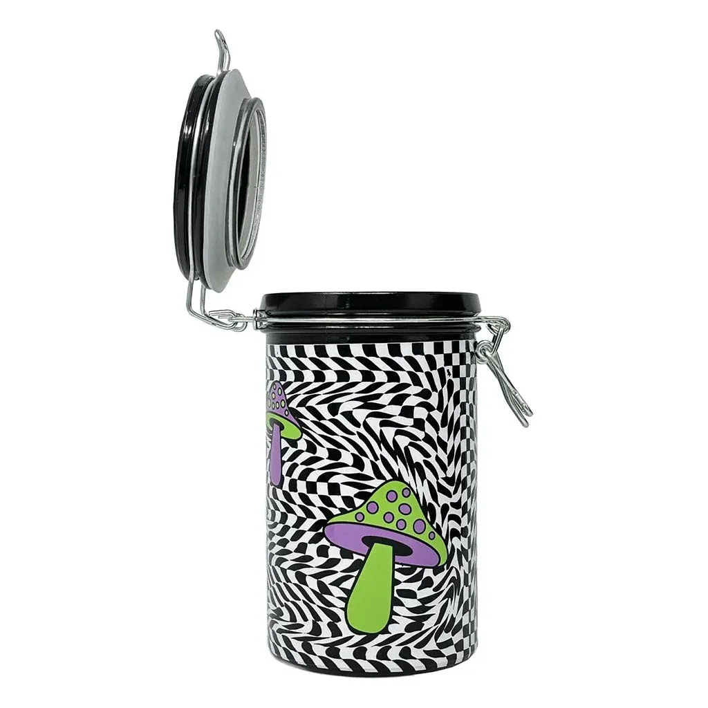 Trippy Mushroom Checkboard Storage Jar - Image 2