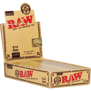 RAW Classic 20th Anniversary Rolling Papers - Classic / 50pc / 1 1/4 24ct