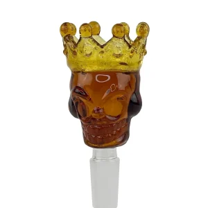 Skull & Crown Glass Bong Bowl - 14mm