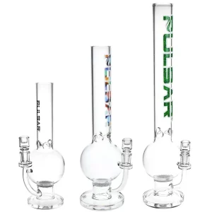 Pulsar Round Ball Glass Water Pipe - 12" / 14mm F / Clear