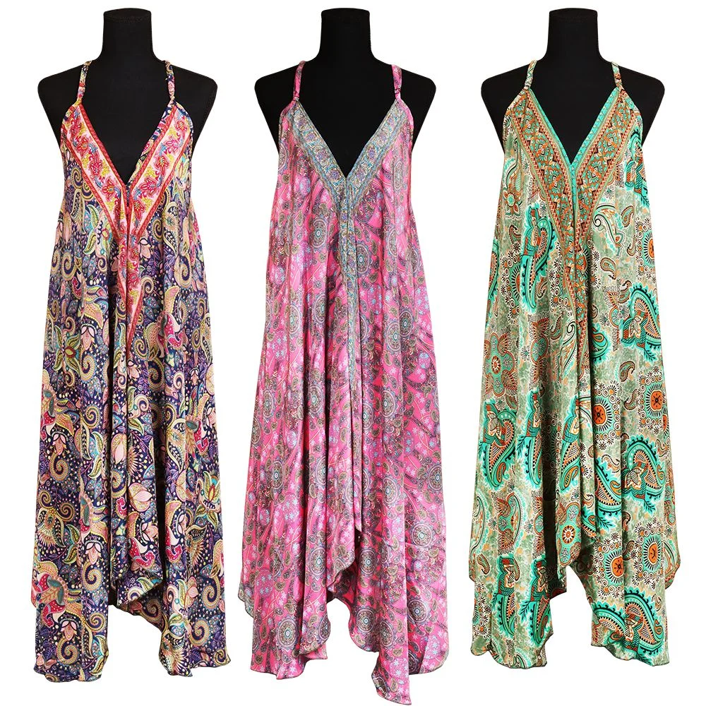 Halter Top Silk Full Length Dress