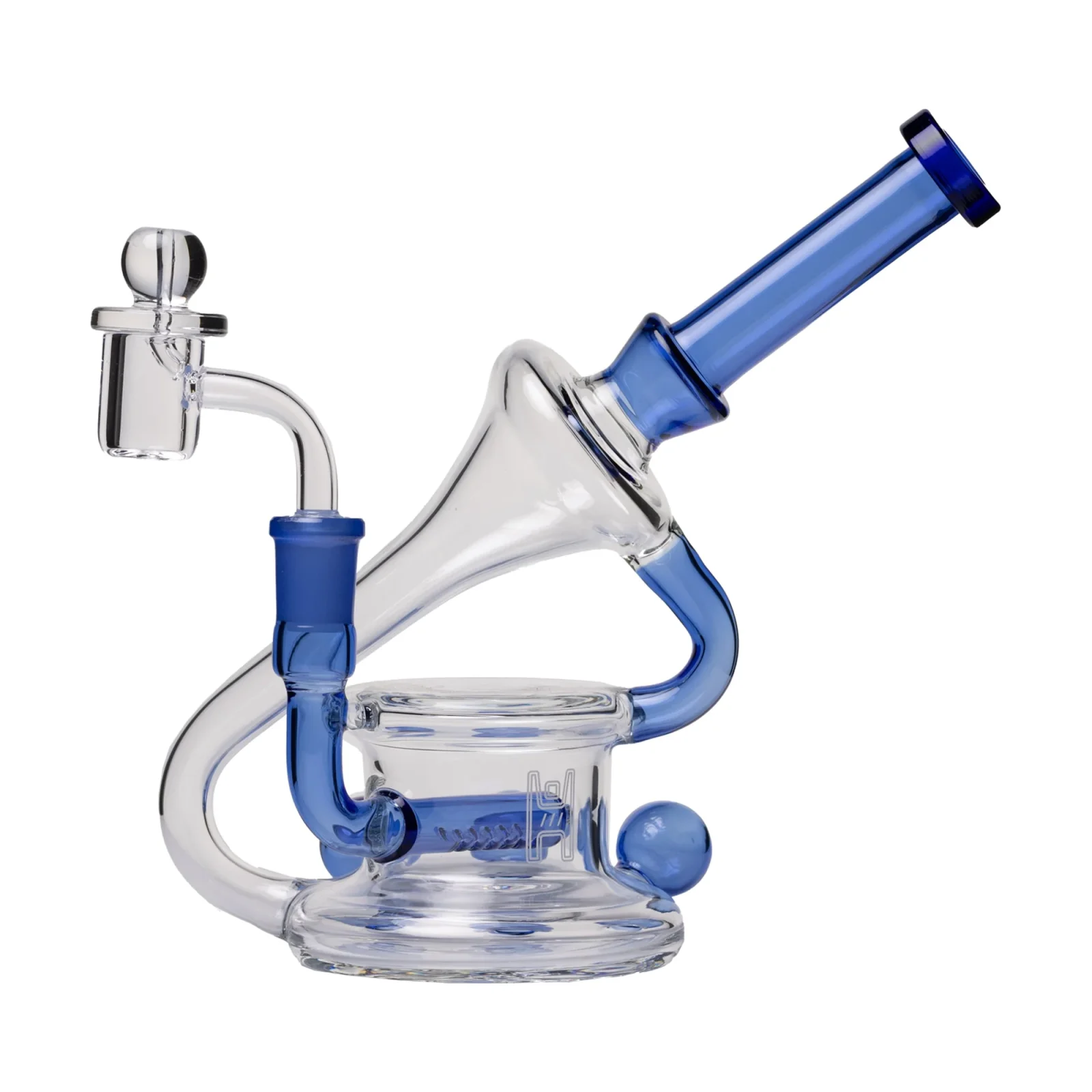 Human Grade 7.5" Recycler 45 (Triple Marble) Glass Rig