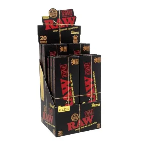 RAW Black Classic King Size Cones - 20pk Box