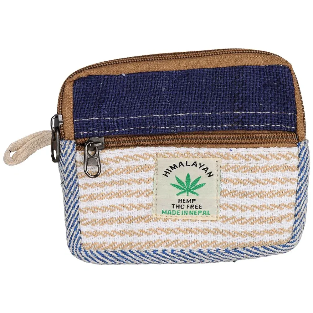 Himalayan Hemp Zig Zag Coin Purse - 6" x 5" / Colors Vary - Image 2