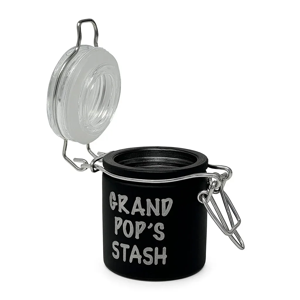 Airtight Glass Grandpop's Stash Storage Jar - Image 2