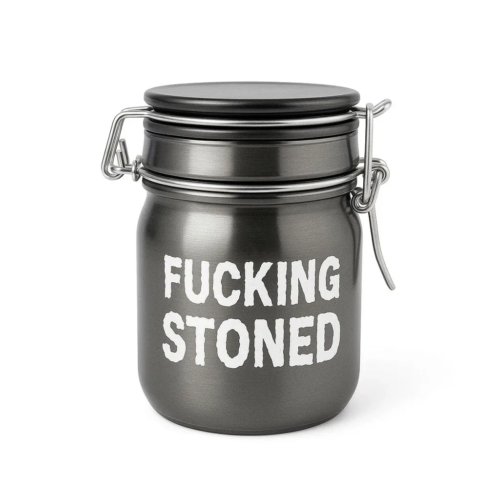 Fucking Stoned Airtight Glass Mini Herb Storage Jar