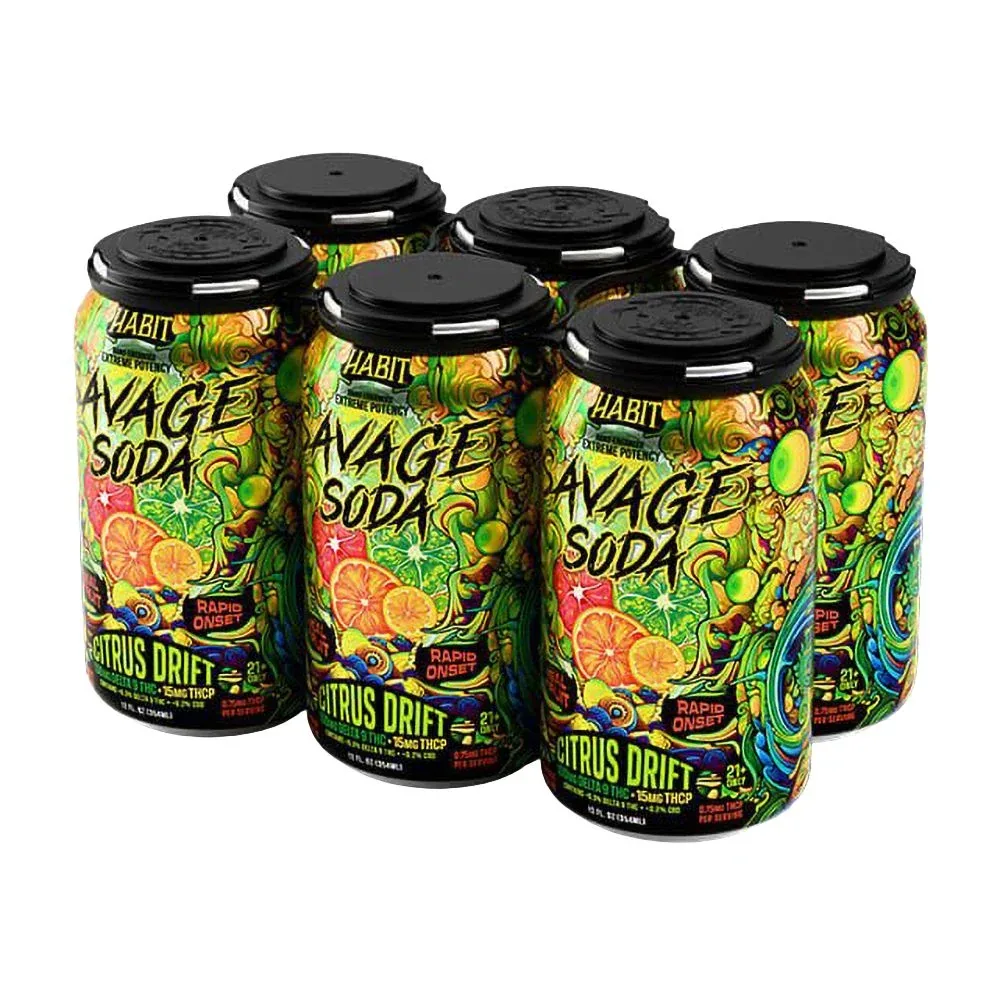 Habit D9 + THCP Savage Soda | 12oz | 100mg D9 + 15mg THCP | 6ct Pack - Image 2