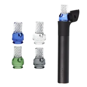 Pulsar Vortex Glass Mouthpiece Attachement for Puffco Pivot w/ Display Stand - Colors Vary