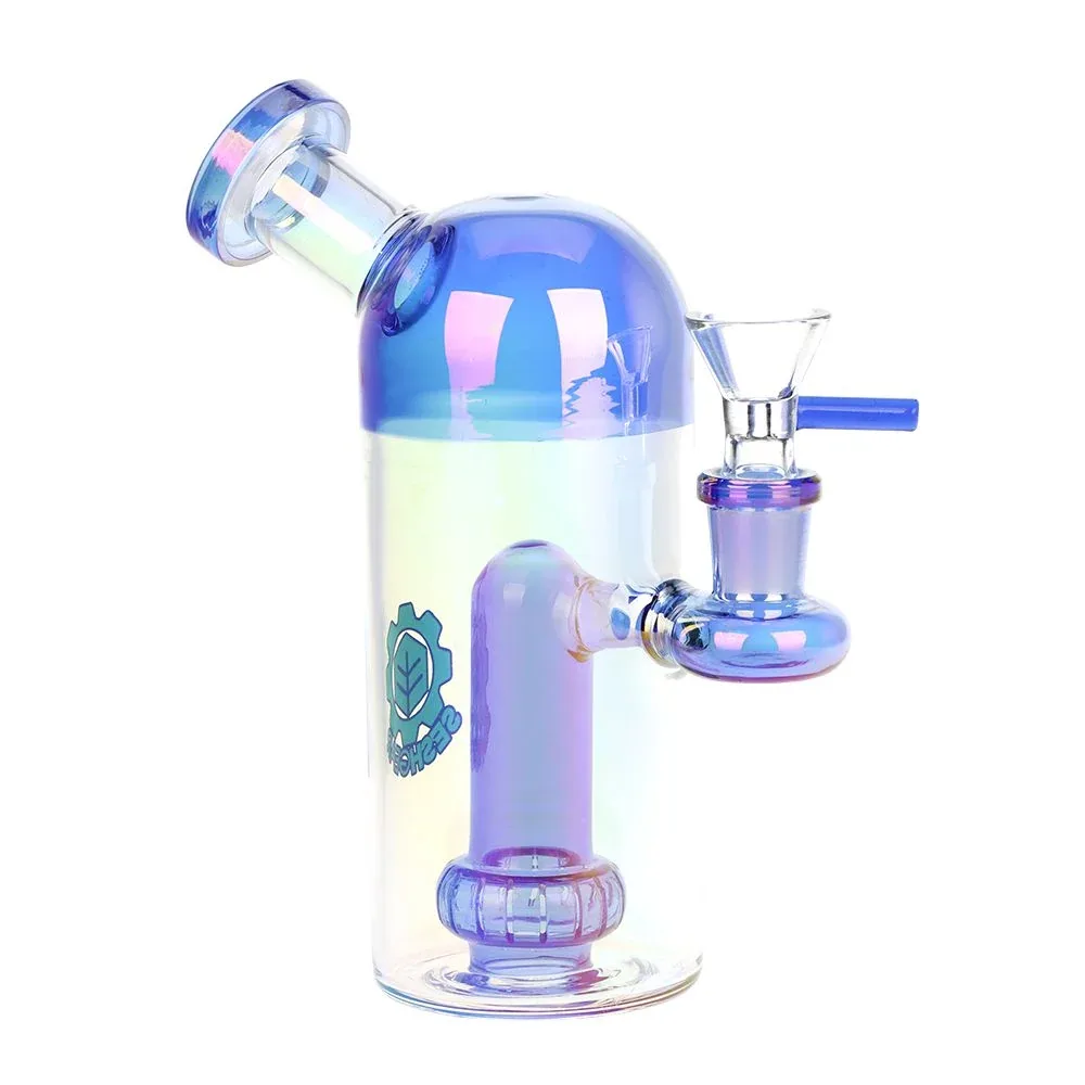 SeshGear Space Dome Showerhead Perc Electroplated Glass Water Pipe - 6.25" / 14mm F / Colors Vary - Image 2