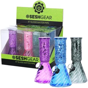 SeshGear Crystalline Beaker Mini Glass Water Pipe - 6" / 6ct