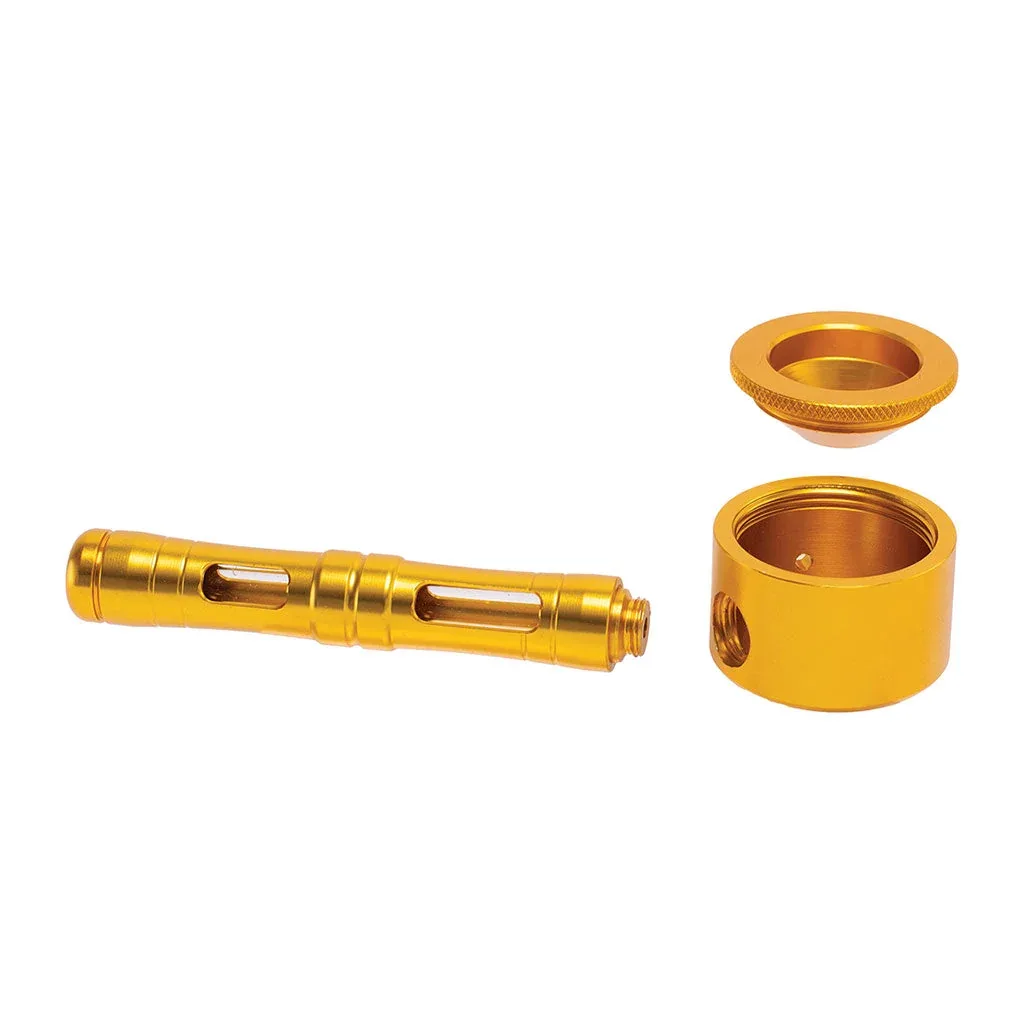 Flat Chamber Aluminum Glass Smoking Pipe - Image 2