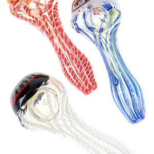 Color-Changing Reverse Glass Spoon “Zigzag Bloom” – 5″ – Assorted Colors