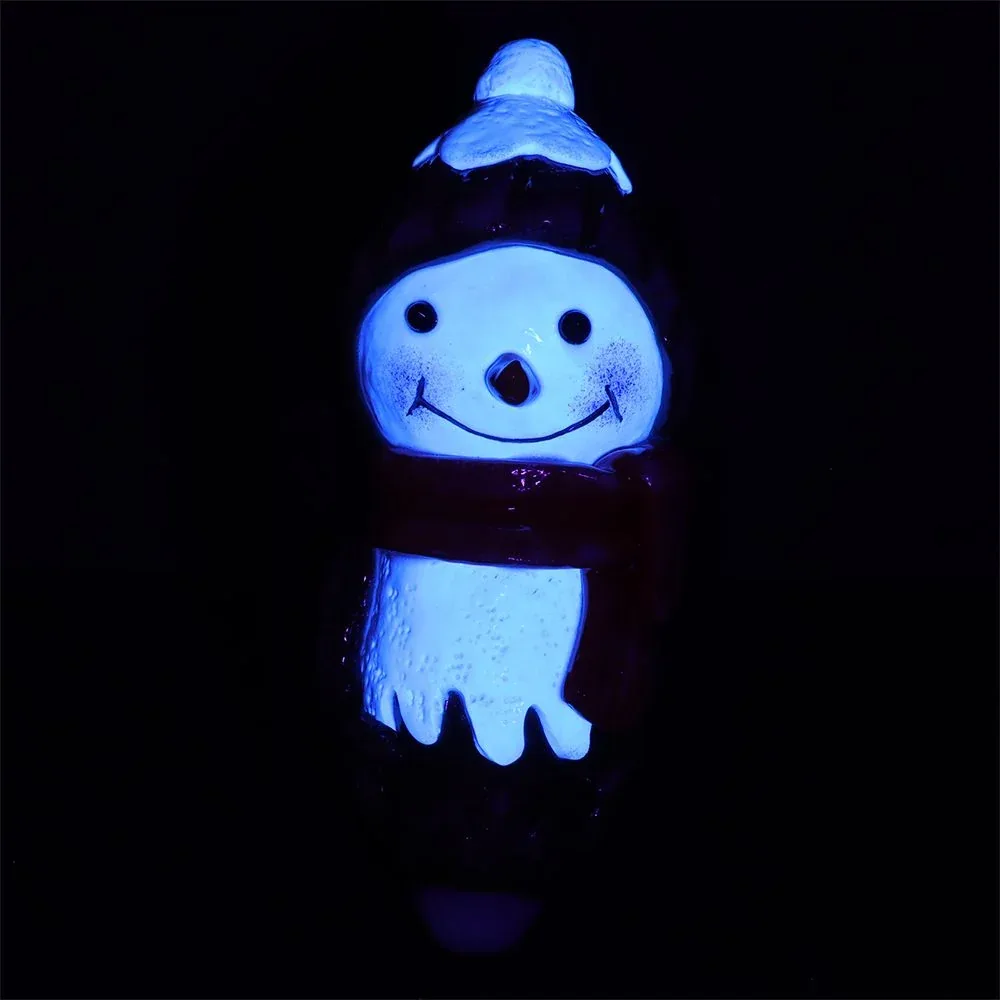 Snowman Enamel Resin Sculpted Glass Spoon Pipe - 6.25" - Image 2