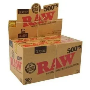 RAW 1 1/4 Classic 500's Rolling Papers - 20pk Box