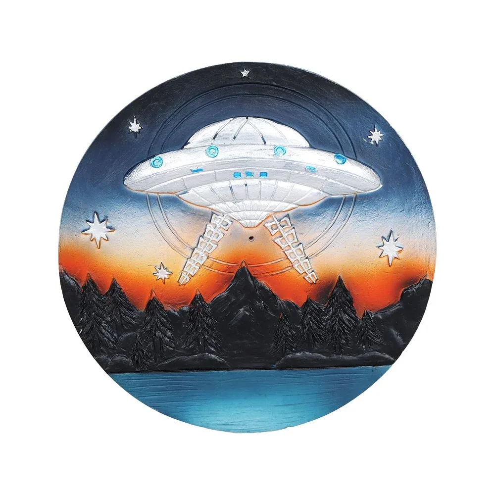UFO Round Polyresin Incense Burner - 4.75" - Image 2