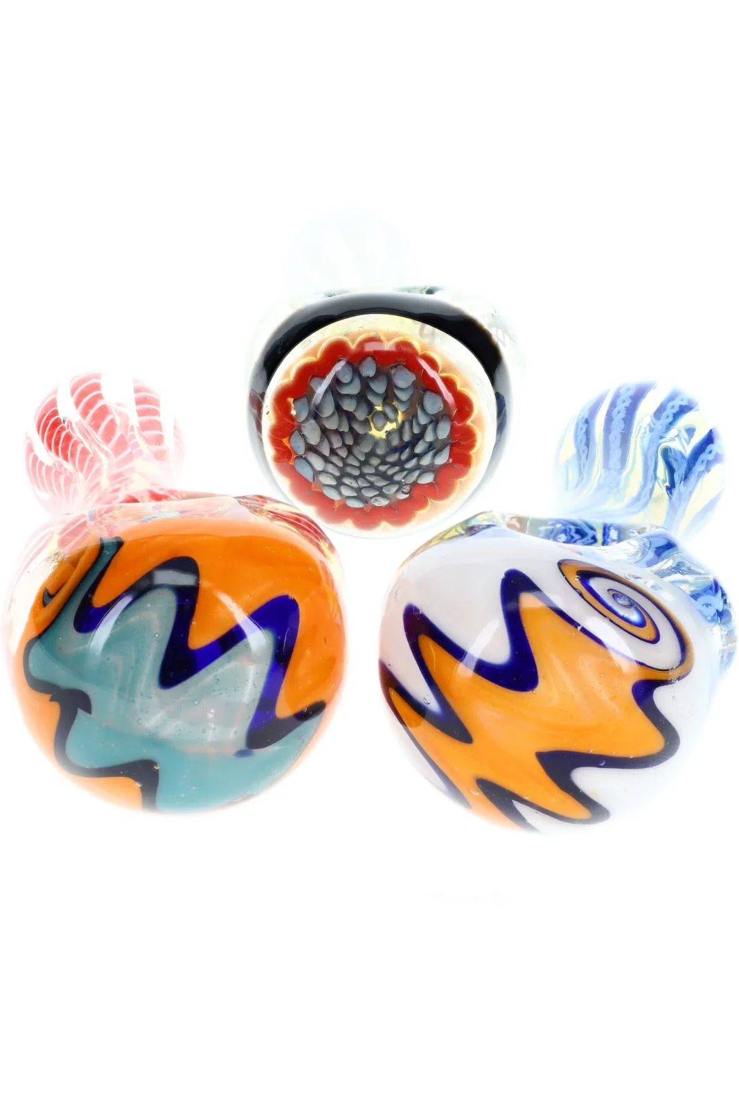 Color-Changing Reverse Glass Spoon “Zigzag Bloom” – 5″ – Assorted Colors - Image 2