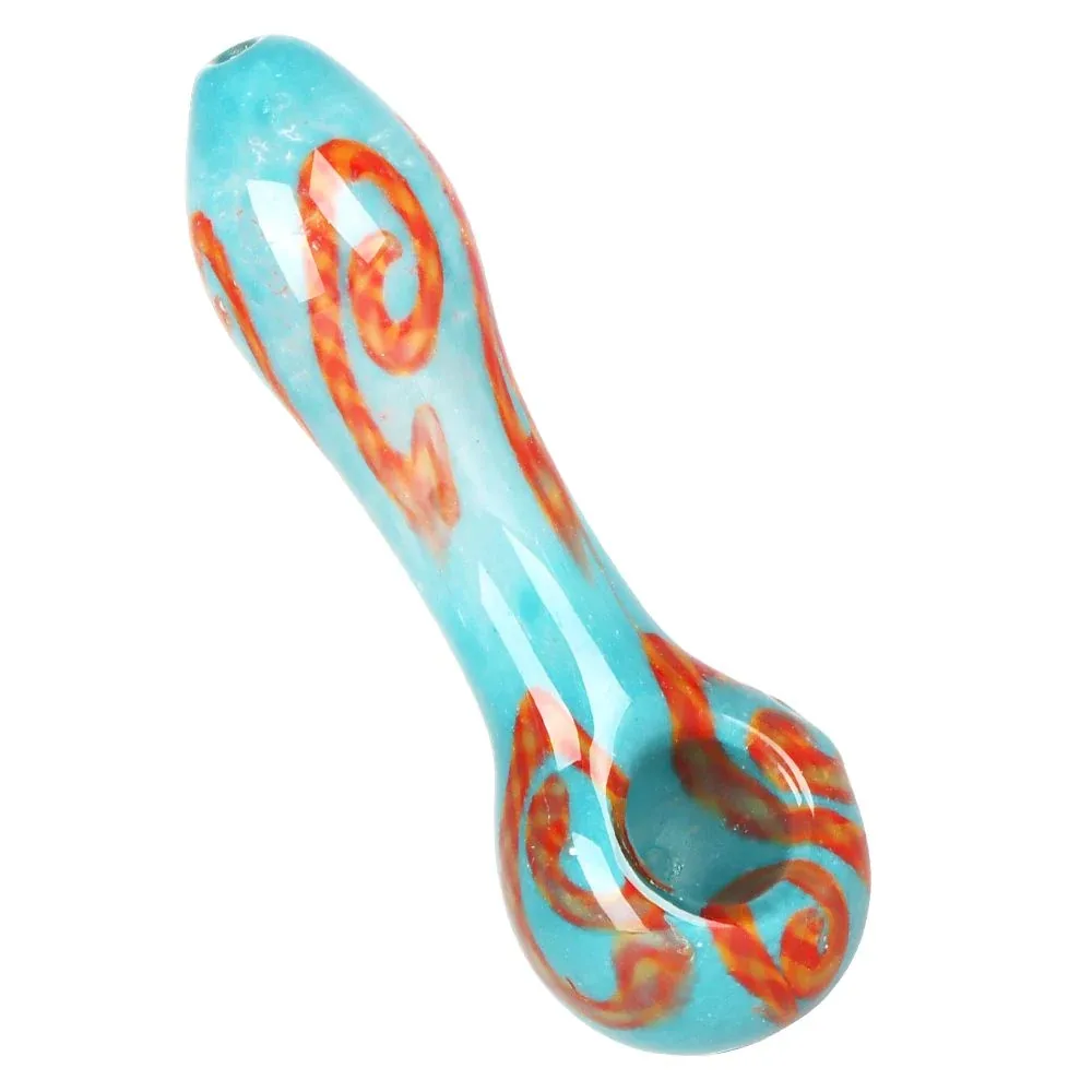 20CT BUNDLE - Deluxe Glass Spoon Pipe - 4" / Assorted Colors and Styles - Image 2