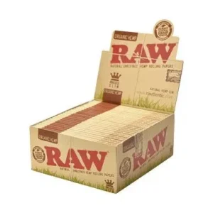 RAW King Size Slim Organic Hemp Rolling Papers - 50pk Box