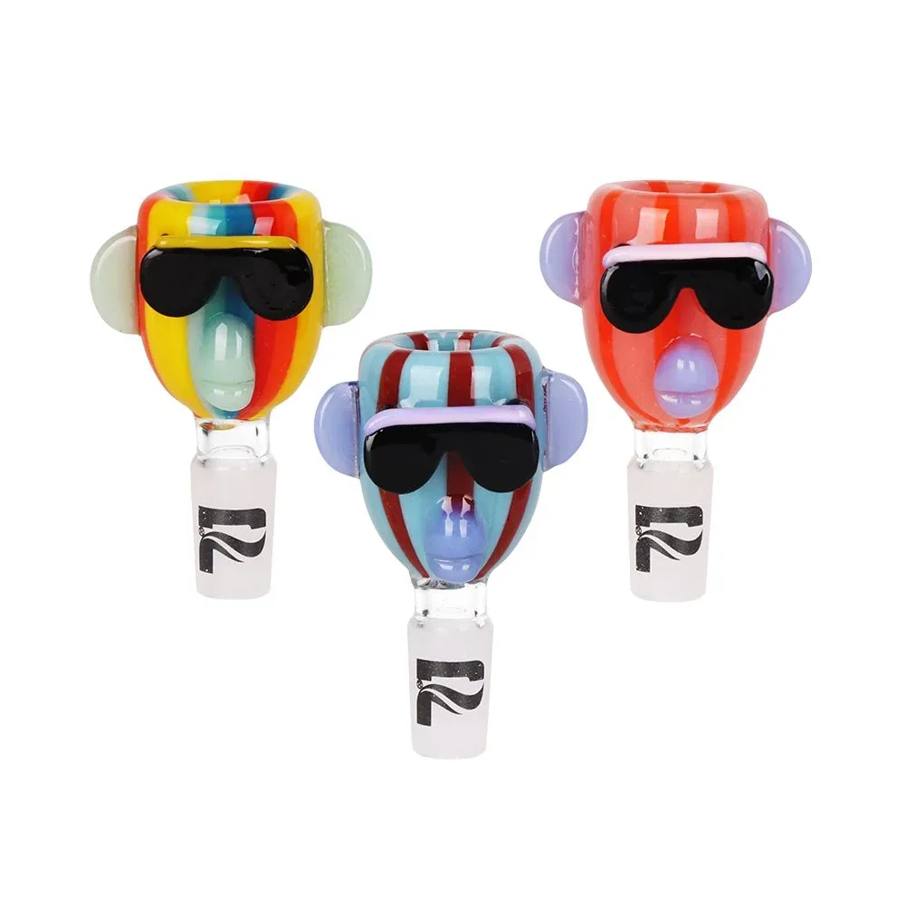9CT DISPLAY - Pulsar Chill Rainbow Monkey Glass Herb Slide - 14mm M / Assorted Colors - Image 2