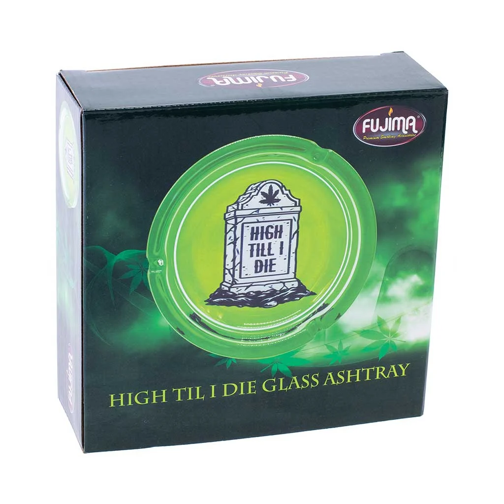 Green High Til I Die Glass Ashtray - Image 2