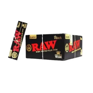RAW Black King Size Wide Rolling Papers - 50pk Box