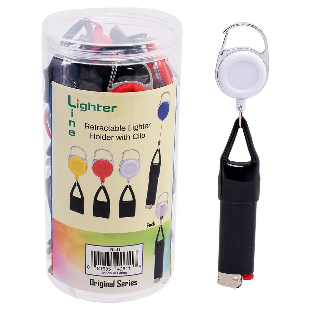 30CT JAR - Lighter Line Retractable Lighter Holder w/ Clip - Original Series