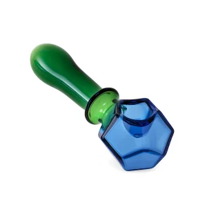 Glass Hand Pipe With Pentagonal Design