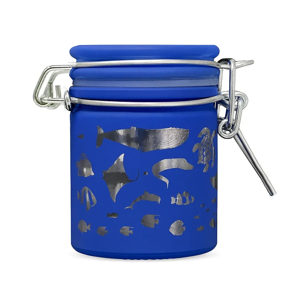 Neon Blue Sea Creatures Mini Stash Jar
