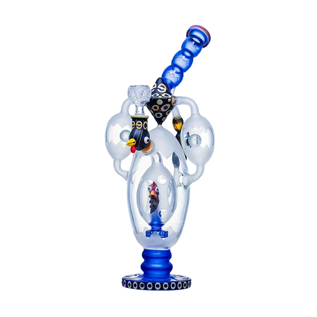 Cheech Glass 14.5" Rooster in a Egg