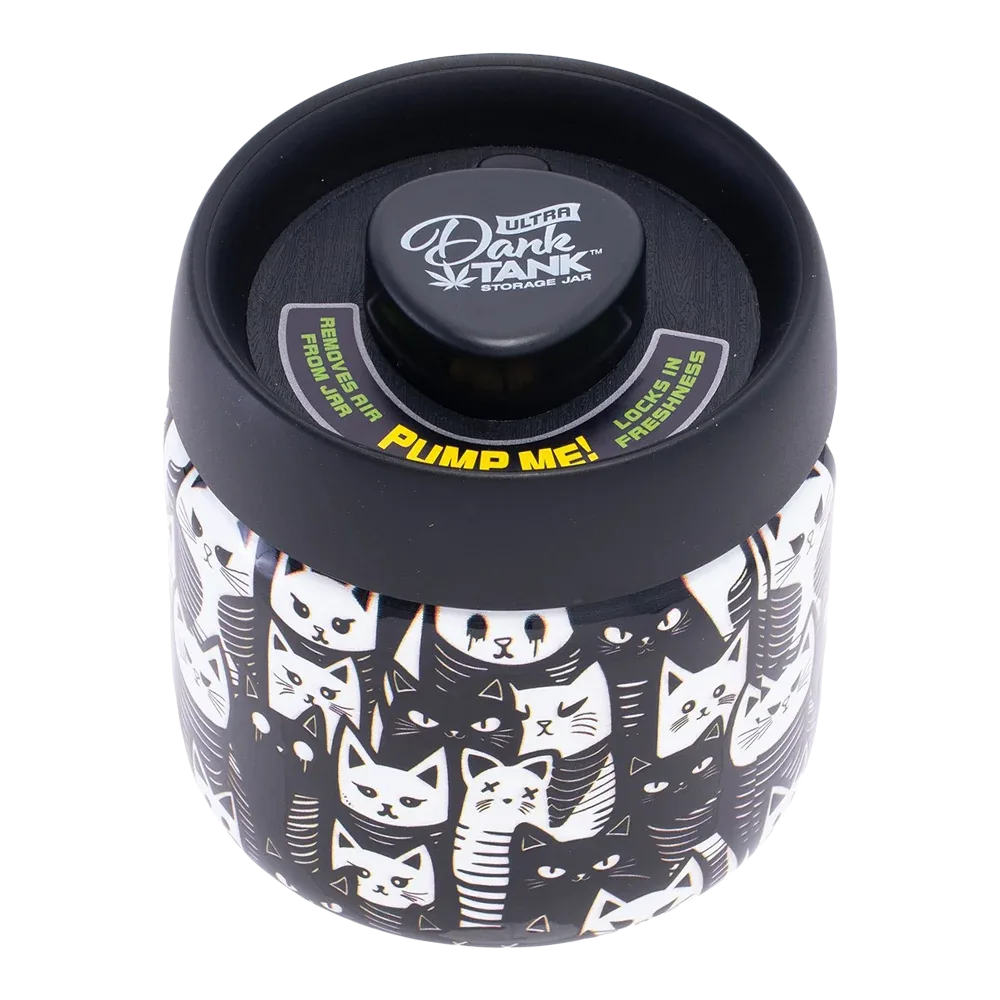 Fujima Dank Tank Vacuum Glass Jar - 4.2" / Black & White Cats