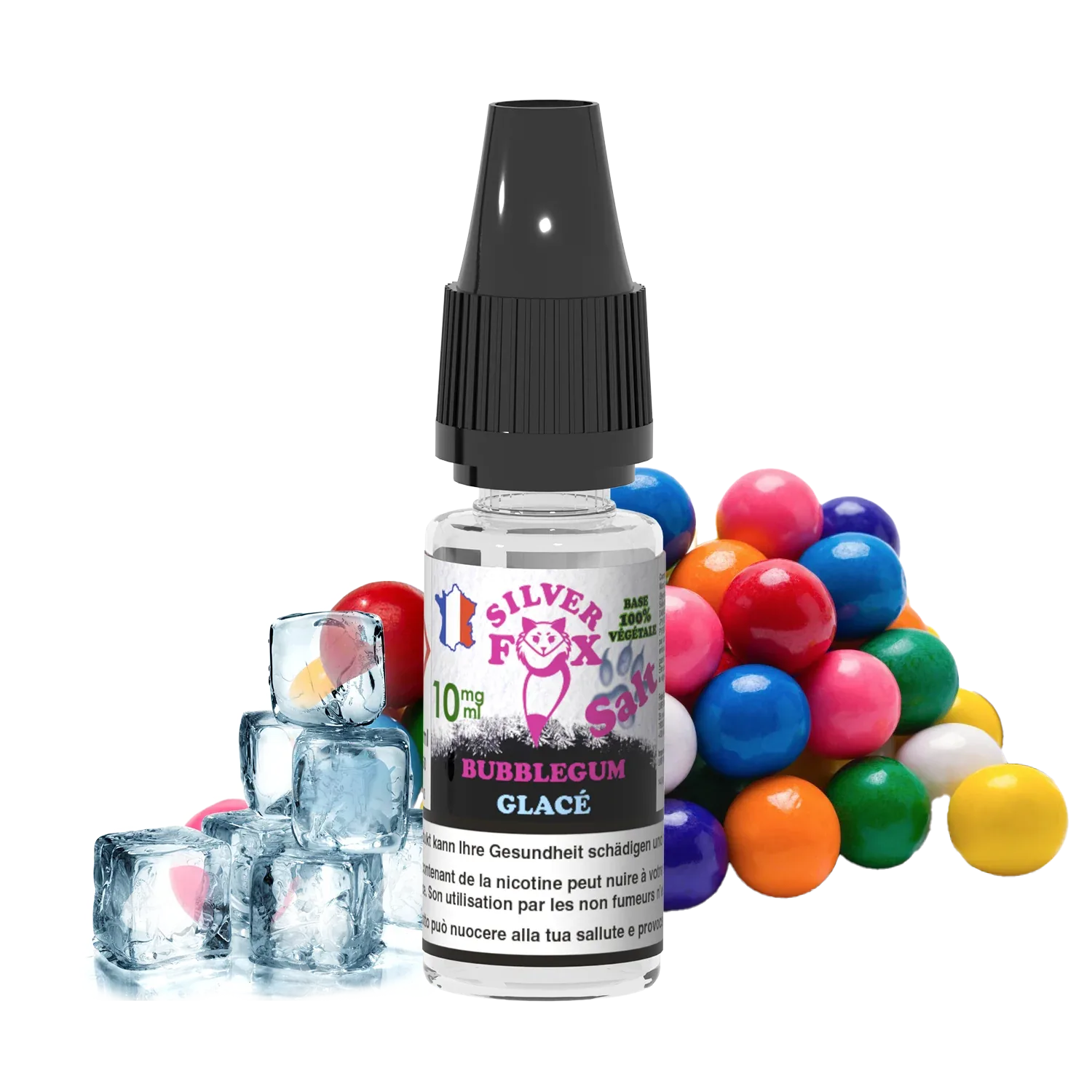 BUBBLEGUM ICE Silver Fox 10ml nicotine salt e-liquid
