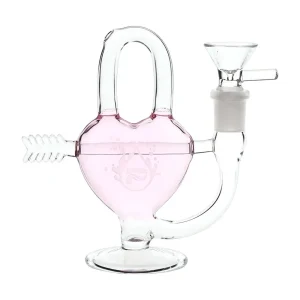 Pulsar Arrow Heart Glass Water Pipe - 5" / 14mm F