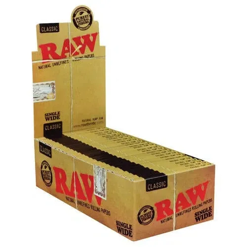 Raw Classic Single Wide Single Window Rolling Papers - 50pk Box