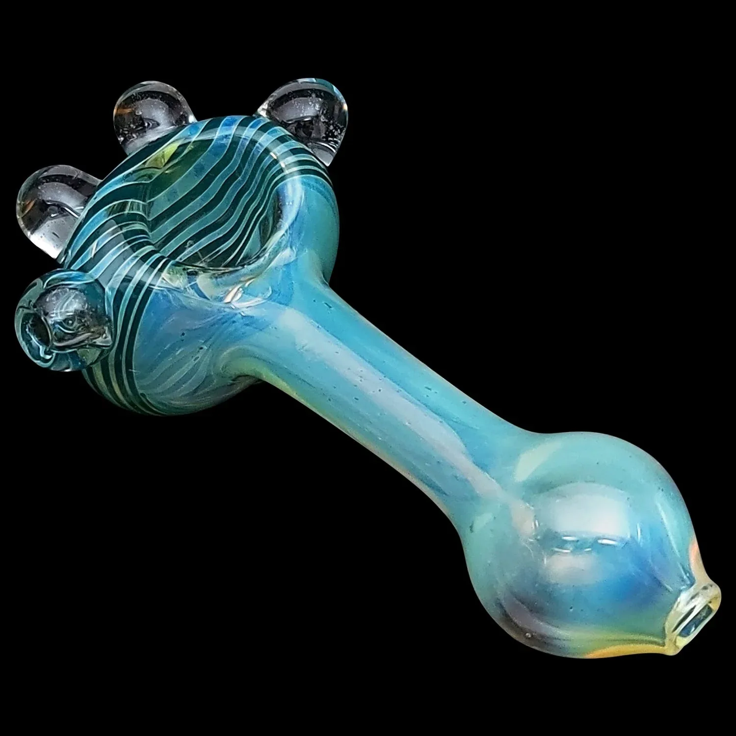 LA Pipes "Spiral Marble Head" Glass Spoon Pipe