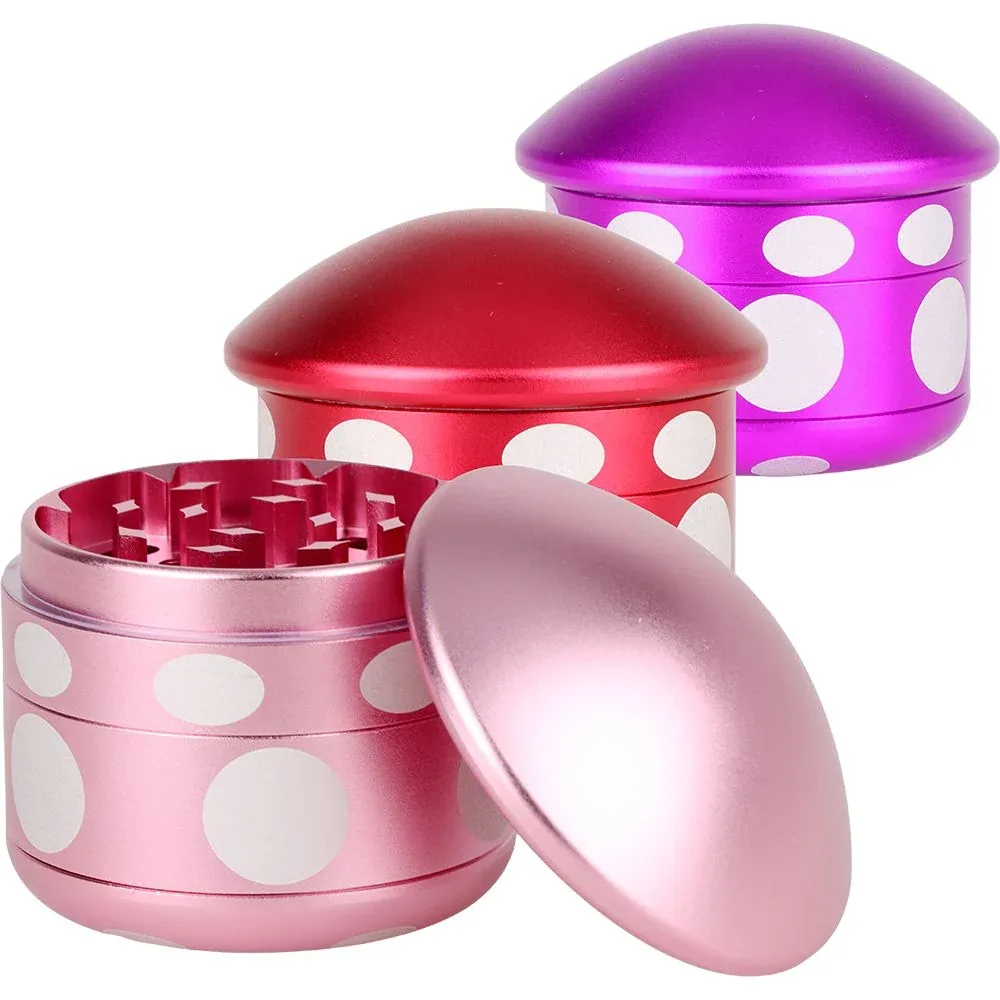 Mushroom Aluminum Grinder - 4pc / 1.8" / Colors Vary