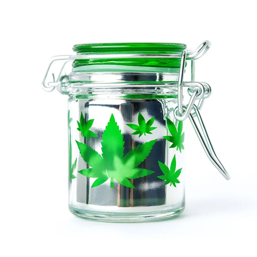 Airtight Glass Green Leaf Storage Container - Image 2