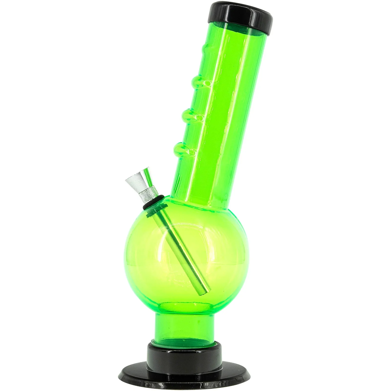 Acrylic Angled Neck Straight Tube Bubble Bong 9-12" - Image 2