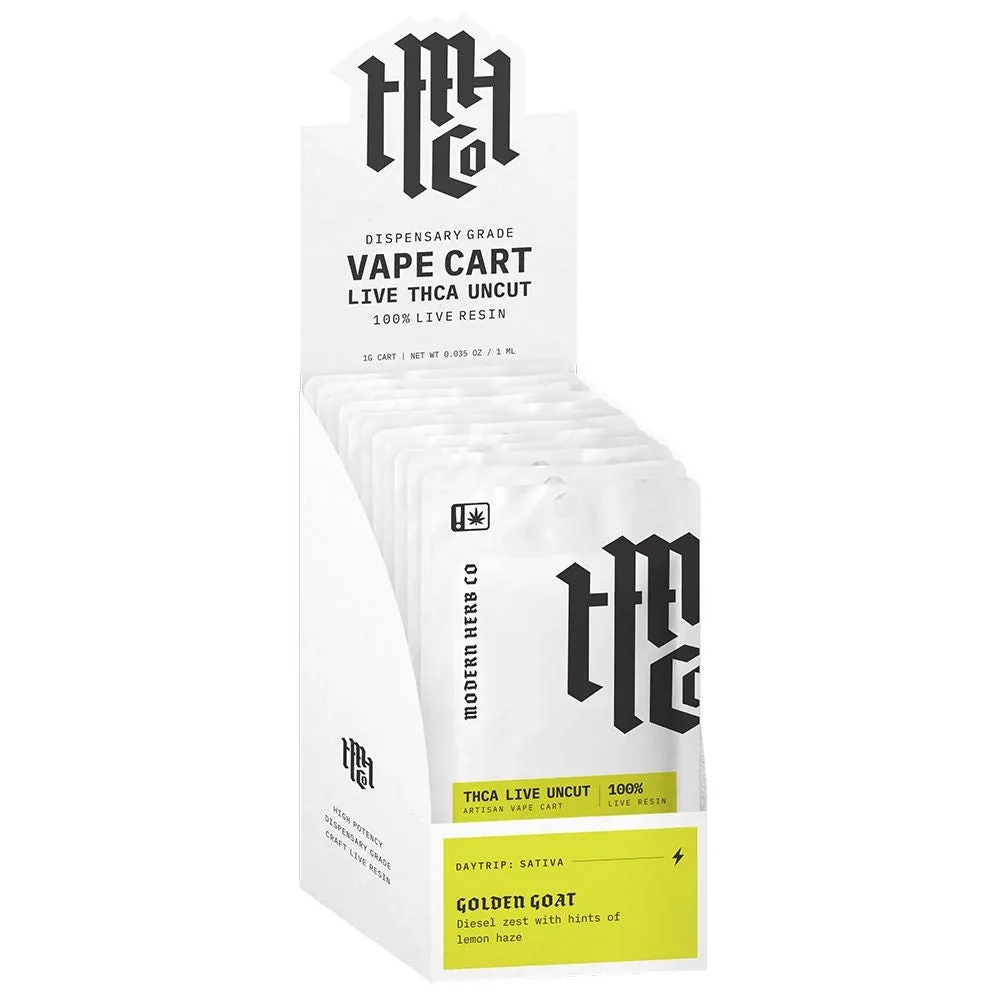 12CT DISPLAY - Modern Herb Co Live Resin Uncut THCA Cartridge - 1g - Image 2