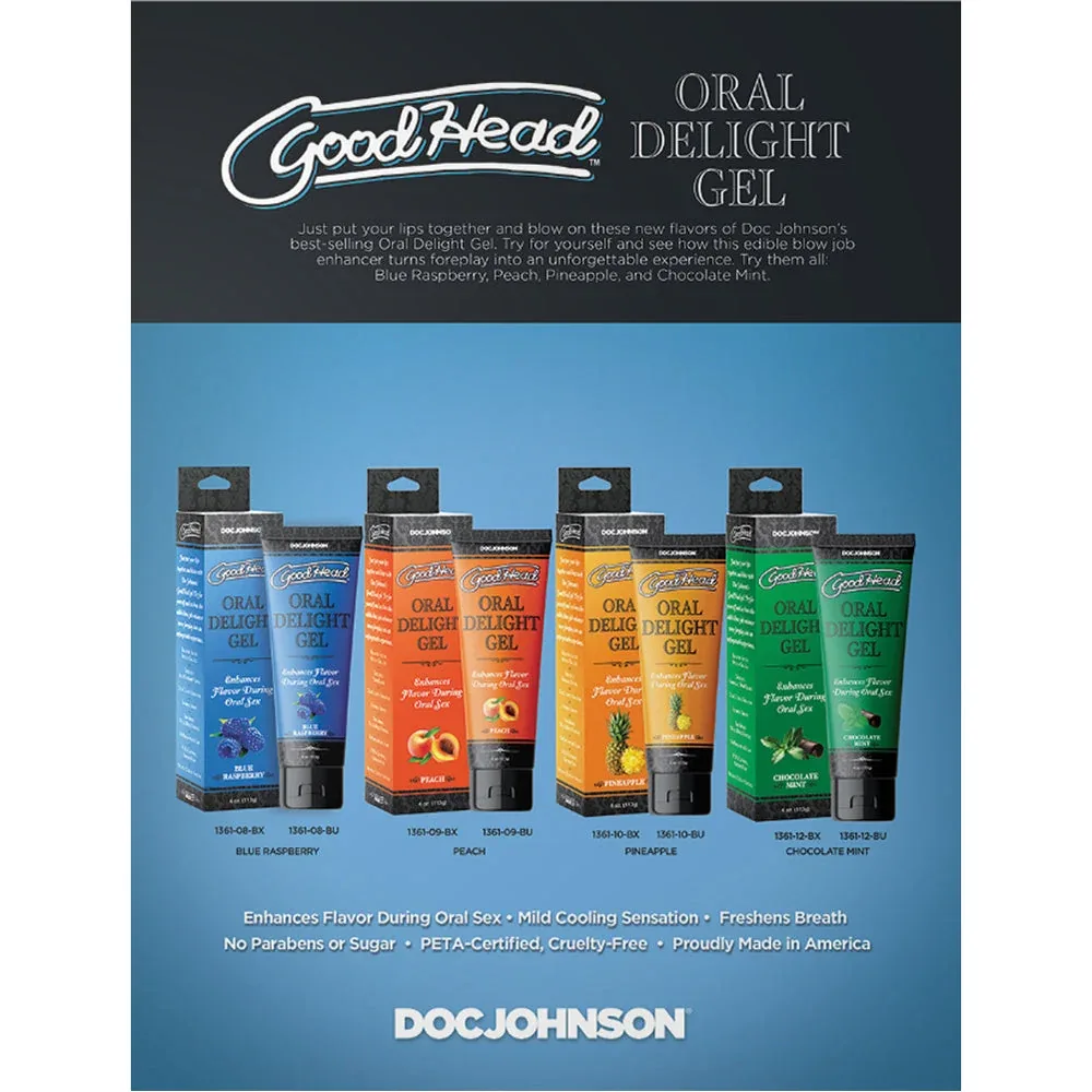 GoodHead Oral Delight Gel Peach 4 oz. Bulk - Image 2