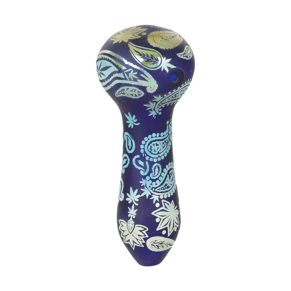 Dogg Lbs Engraved Hazely Glass Spoon Pipe - 4" / Colors Vary - Image 2
