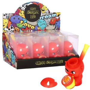 8CT DISPLAY - Little Devil Secret Stash Silicone Hand Pipe - 4"